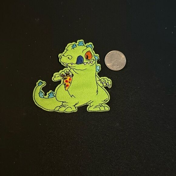 Reptar w/ pizza Iron On Patch - Picture 1 of 1
